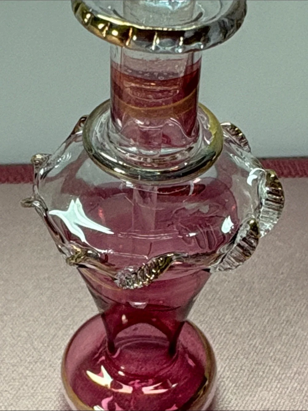 Egyptian Handblown Glass Decorative Bottle w/ Stopper